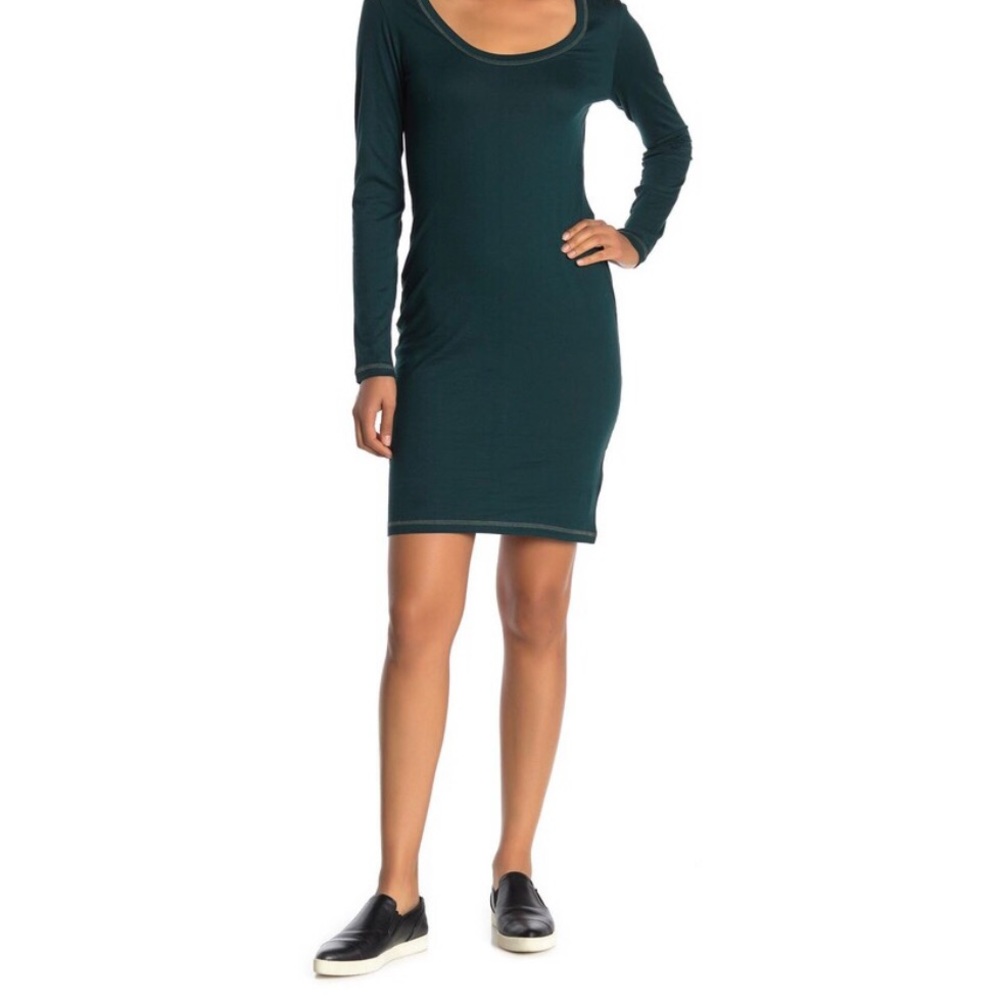 ALTERNATIVE Scoop Neck Long Sleeve T-Shirt Dress